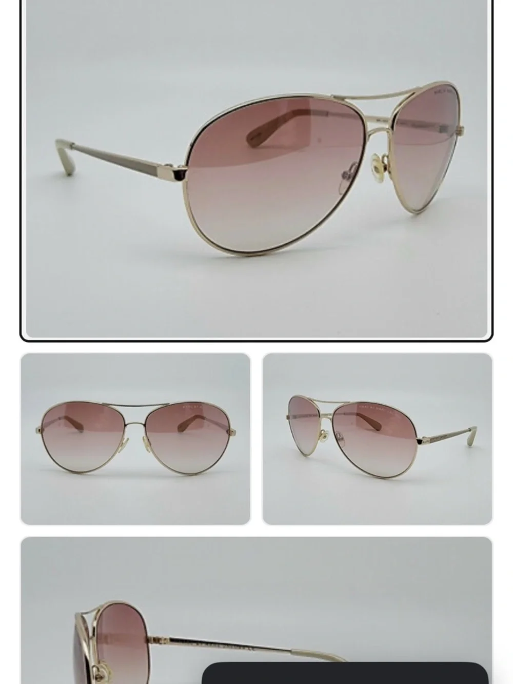Marc by Marc Jacobs MMJ184/S J5GNO Gold Frame Brown Lens Aviator Sunglasses 60mm